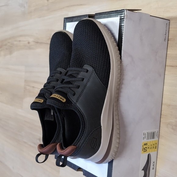 Skechers Men's Delson Shoes BLACK Color Size 9 - Picture 3 of 8